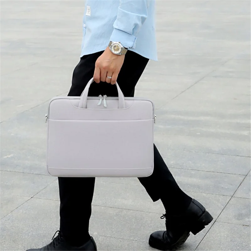 P510 Business Style Laptop Bag Notebook Sleeve Computer Sleeve 14'' Laptop Handbag with Shoulder Strap - Grey