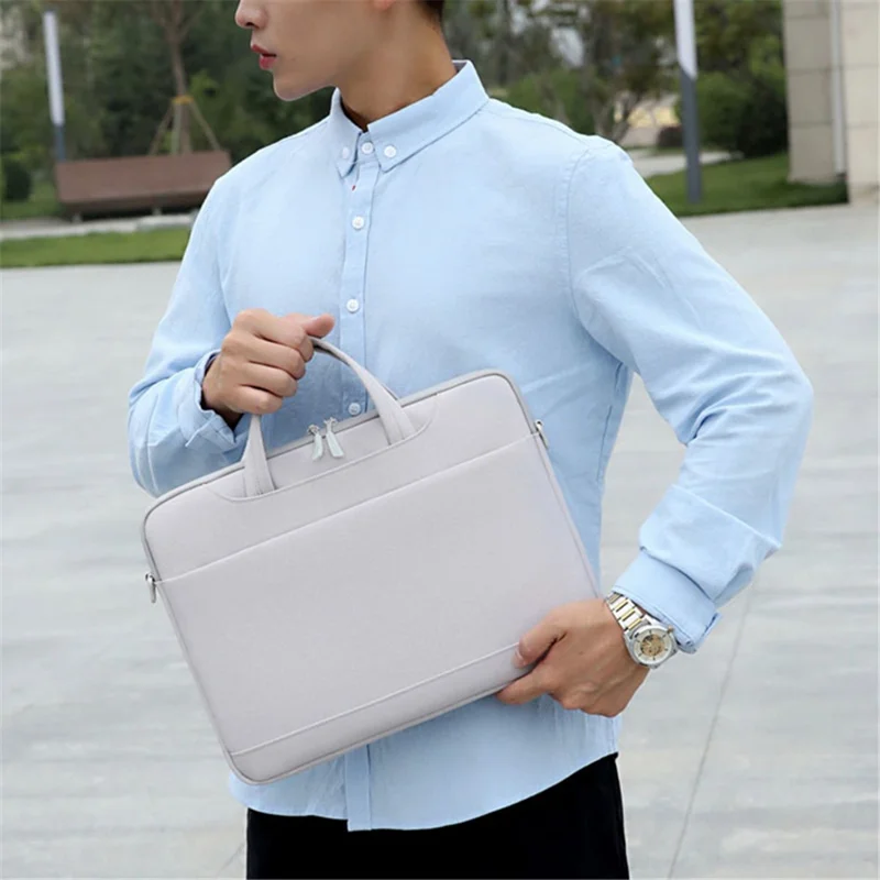 P510 Business Style Laptop Bag Notebook Sleeve Computer Sleeve 14'' Laptop Handbag with Shoulder Strap - Grey