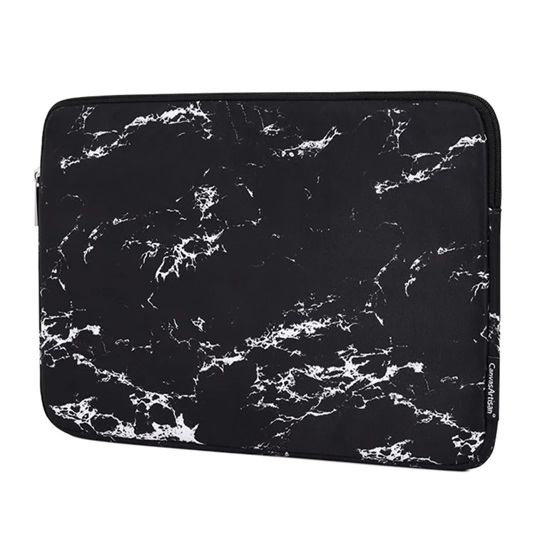 CANVASARTISAN H32-T0123 Marble Pattern Laptop PC Sleeve Soft Linner Notebook Bag with Small Bag - Black/for 11-inch Laptop