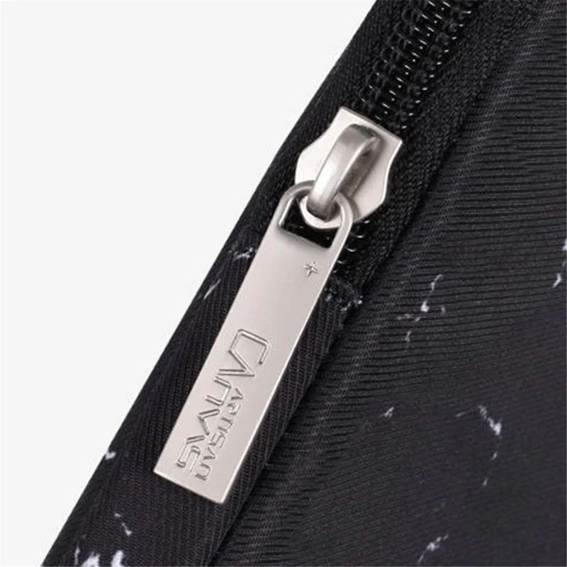 CANVASARTISAN H32-T0123 Marble Pattern Laptop PC Sleeve Soft Linner Notebook Bag with Small Bag - Black/for 13-inch Laptop