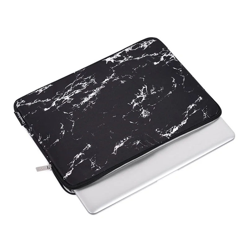 CANVASARTISAN H32-T0123 Marble Pattern Laptop PC Sleeve Soft Linner Notebook Bag with Small Bag - Black/for 13-inch Laptop