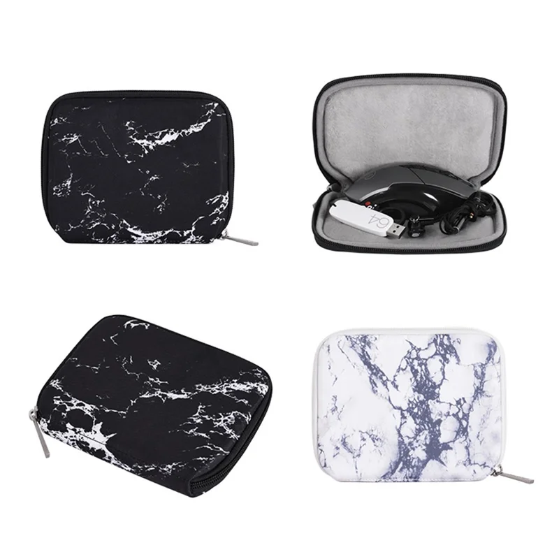 CANVASARTISAN H32-T0123 Marble Pattern Laptop PC Sleeve Soft Linner Notebook Bag with Small Bag - Black/for 13-inch Laptop