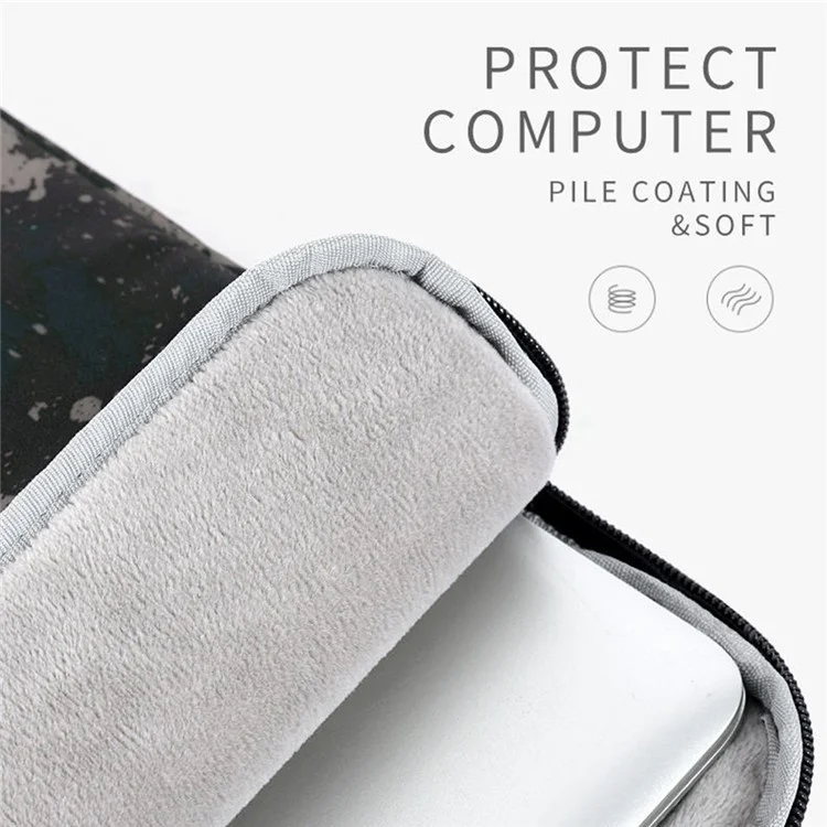 CANVASARTISAN H7-01 Camouflage Pattern Laptop Sleeve Soft Linner Notebook Bag - Grey/for 12-inch Laptop