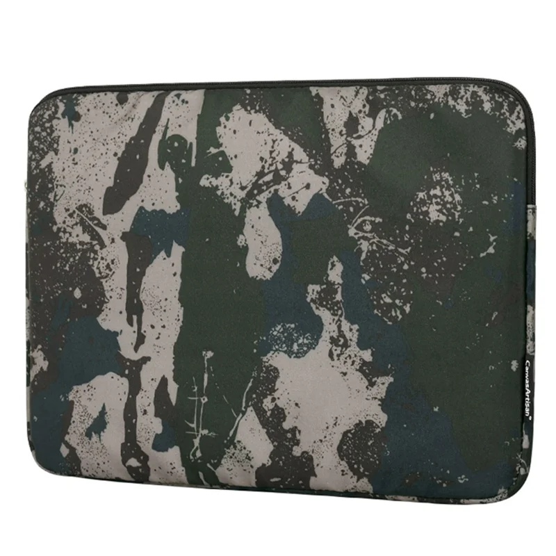 CANVASARTISAN H7-01 Laptop Sleeve med Camouflage-mønster, Blød Indvendig Notesbogstaske - Orange/til 13-inch Laptop
