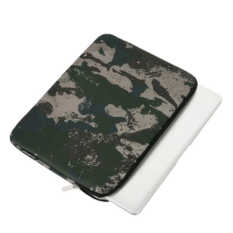 CANVASARTISAN H7-01 Laptop Sleeve med Camouflage-mønster, Blød Indvendig Notesbogstaske - Orange/til 13-inch Laptop