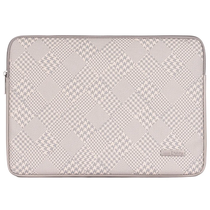 CANVASARTISAN L21-04 Houndstooth Pattern Protective Laptop Sleeve Notebook Case - Grey Edge/for 15-inch Laptop