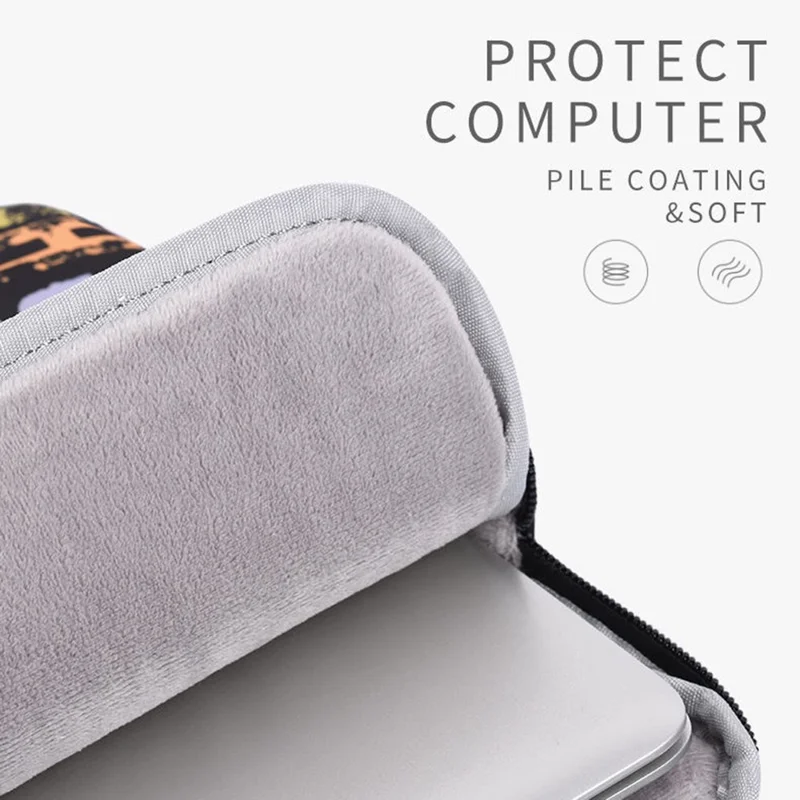 CANVASARTISAN H18-01 Letters Printing Scratch-resistant Laptop Sleeve Notebook Carrying Case - Black/for 13-inch Laptop