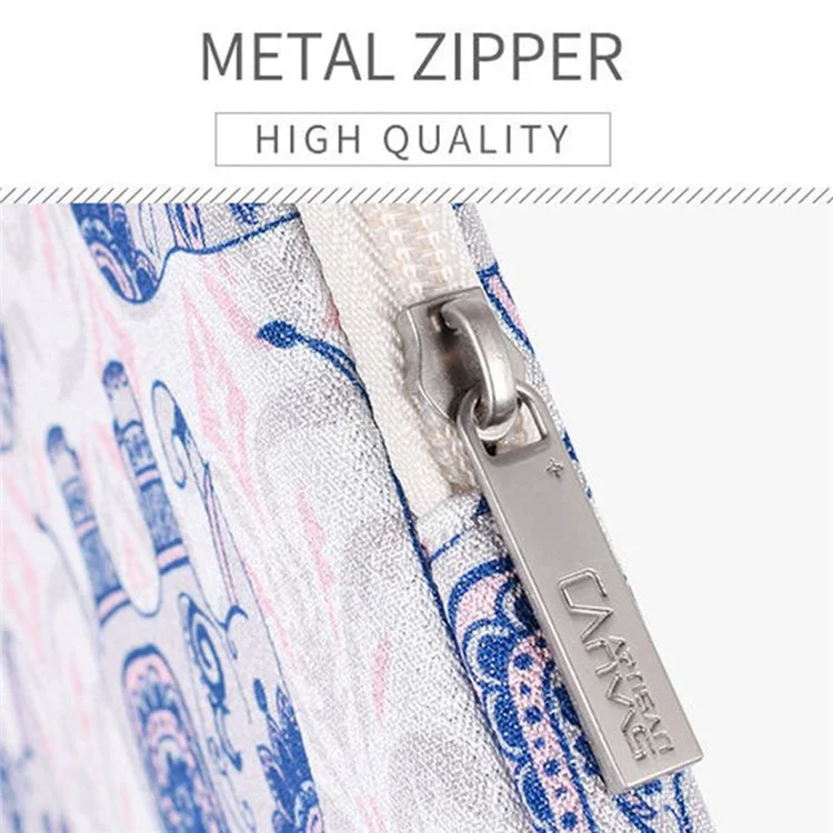 CANVASARTISAN H27-01 Elephant Printing Laptop Protective Sleeve Ultra-thin Notebook PC Bag - White/for 15-inch Laptop