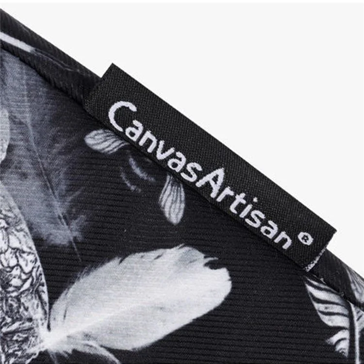 CANVASARTISAN H8-01 Windbell Feather Printing Laptop PC Protective Sleeve Carrying Bag - Black/for 15-inch Laptop