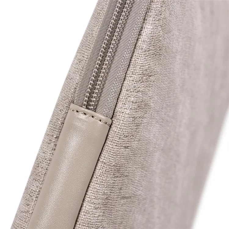 CANVASARTISAN L22-04 PU Leather Waterproof Notebook Carrying Bag Ultra-thin Laptop Sleeve - Light Grey/for 11-inch Laptop