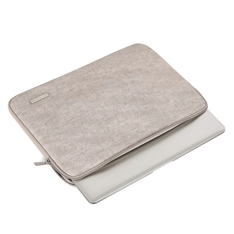 CANVASARTISAN L22-04 PU Leather Waterproof Notebook Carrying Bag Ultra-thin Laptop Sleeve - Light Grey/for 11-inch Laptop
