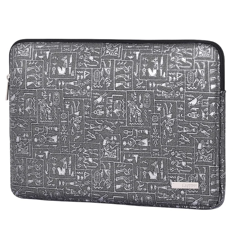 CanvasArtisan L27-04 Ägypten Stil Musterdruck Laptop Sleeve Bag Reißverschluss Notebook Schutzhülle - Grau / Für 11-Zoll-Laptop