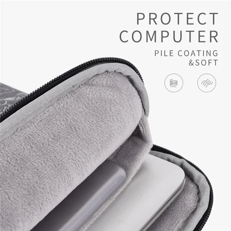 CanvasArtisan L27-04 Ägypten Stil Musterdruck Laptop Sleeve Bag Reißverschluss Notebook Schutzhülle - Grau / Für 11-Zoll-Laptop