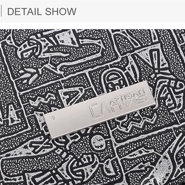 CanvasArtisan L27-04 Ägypten Stil Musterdruck Laptop Sleeve Bag Reißverschluss Notebook Schutzhülle - Grau / Für 11-Zoll-Laptop