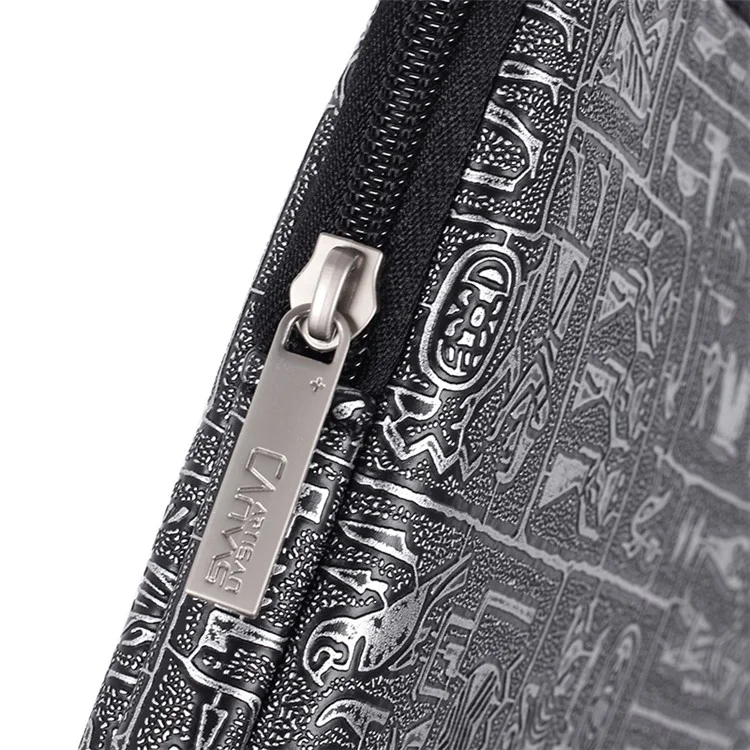 CanvasArtisan L27-04 Ägypten Stil Musterdruck Laptop Sleeve Bag Reißverschluss Notebook Schutzhülle - Grau / Für 11-Zoll-Laptop