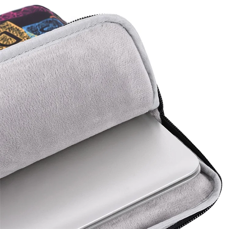 Canvasartisan H17-01 Lettres Colorées Impression Sac de Stockage D'ordinateur D'ordinateur Portable - Noir / Pour un Ordinateur Portable de 11 Pouces