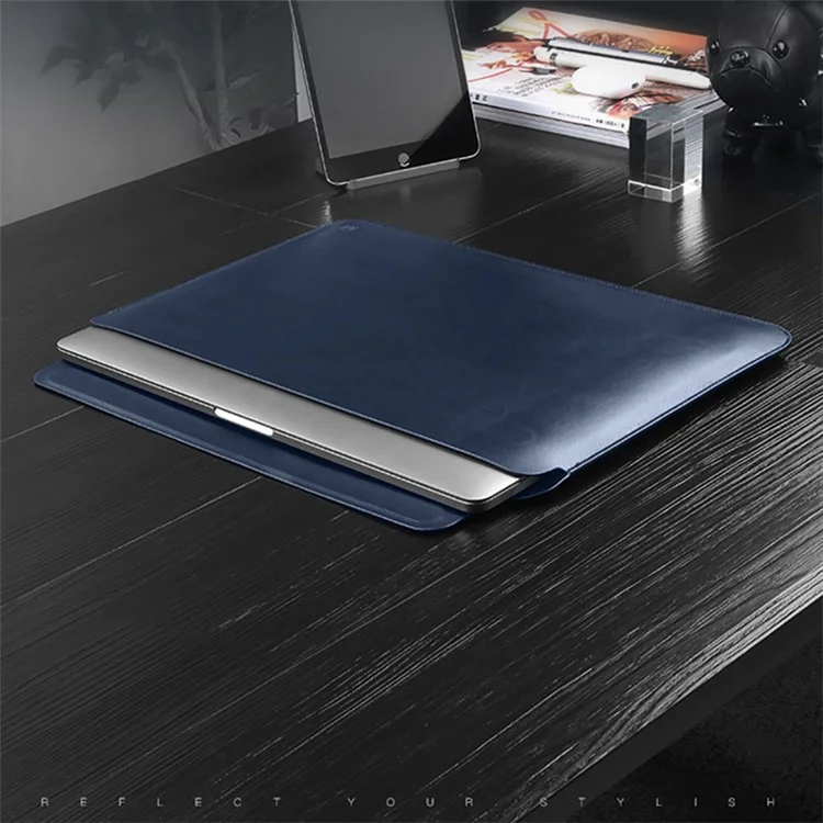 WIWU Skin Pro II Series Bolsa de Laptop Impermeável Ultrafina em Couro PU para MacBook Pro 16 polegadas 2021 - Marrom 