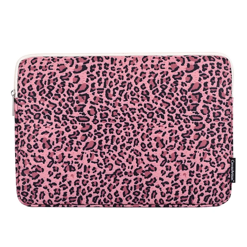 CANVASARTISAN H31-01 Leopard Pattern Laptop Sleeve Notebook Portable Carrying Bag - Pink/14 inch