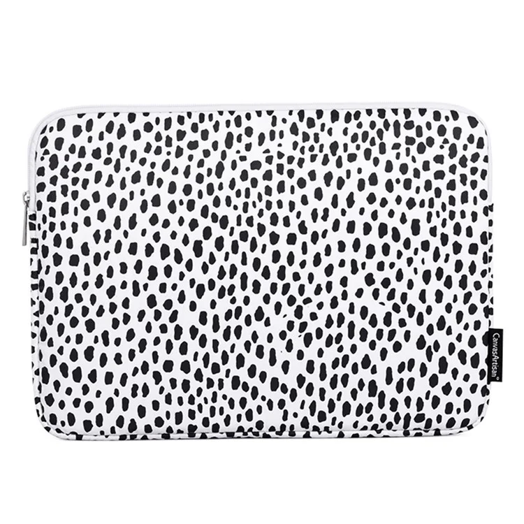 CANVASARTISAN H36-01 Dots Printing Stylish Laptop Sleeve Light Weight Computer Skin Bag Carrying Case - White/11 inch