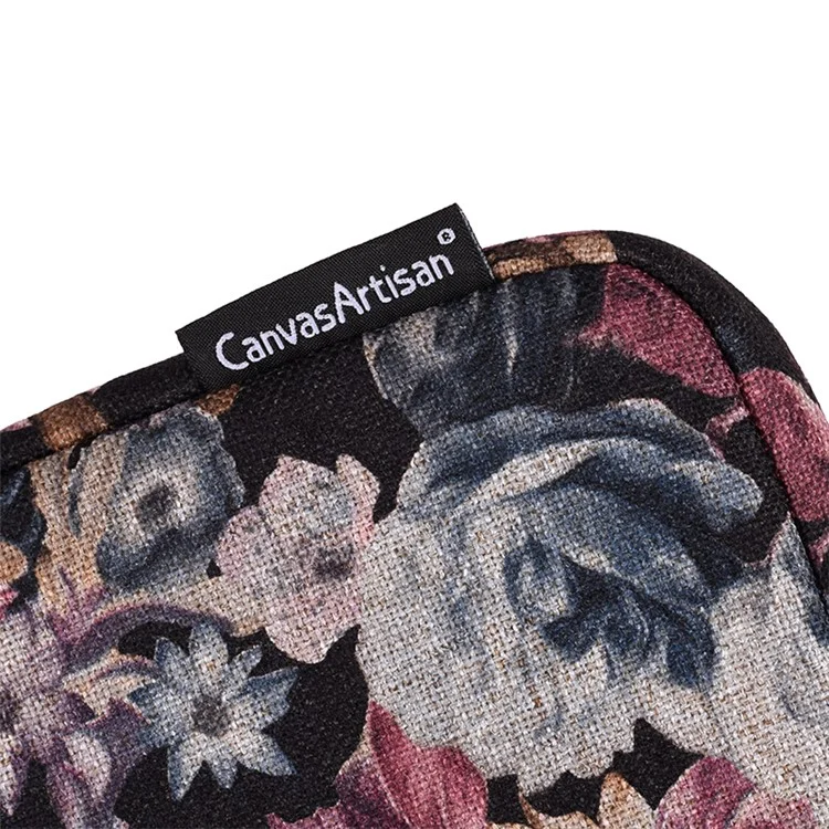 CanvaSartisan H2-01 Tissu Aquarelle Fleur Modèle De Fleur Ordinateur Portable Notebook PARTAGE PROTECT PROTECT PROTEPT POUCHE POUCHE - Noir / 11 pouces