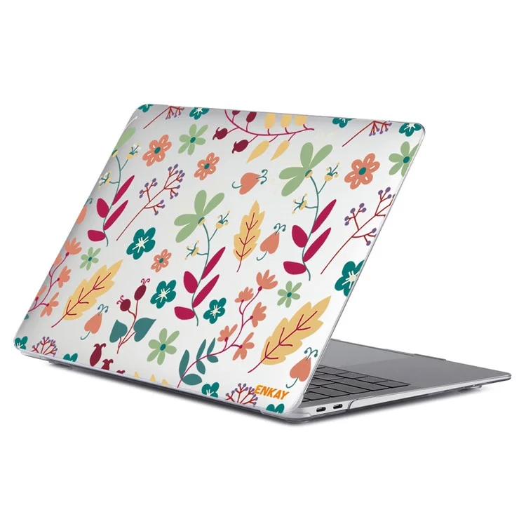 Enkay Hat Prince Per MacBook Pro 13 Pollici (2016-2017) A1706/(2018-2019) A1989/(2019) A2159 Pattern Flowers Con Base Trasparente PC Hard PC Crystal Sheer Laptop Case - Molla