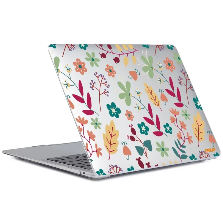 Enkay Hat Prince Per MacBook Pro 13 Pollici (2016-2017) A1706/(2018-2019) A1989/(2019) A2159 Pattern Flowers Con Base Trasparente PC Hard PC Crystal Sheer Laptop Case - Molla