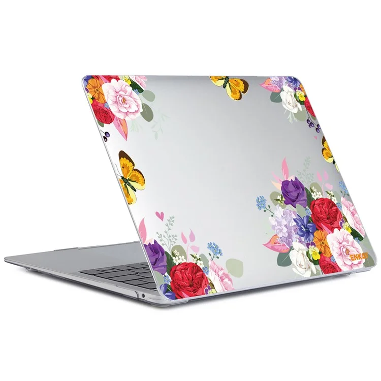 Enkay Hat Prince Für MacBook Pro 13-zoll (2016-2017) A1706/(2018-2019) A1989/(2019) A2159 Blütenmuster Mit Transparentem Basis-hard-pc-kristall-laptop-gehäuse - Rose