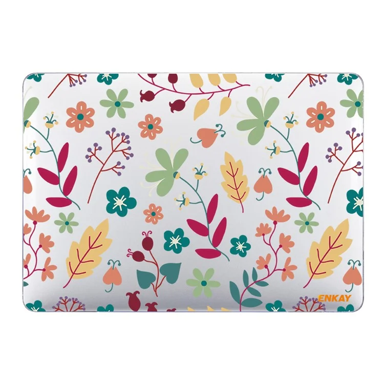 ENKAY HAT PRINCE for MacBook Pro 16 inch (2024) (2023) (2021) A2485 Flowers Pattern Crystal PC Laptop Case - Spring