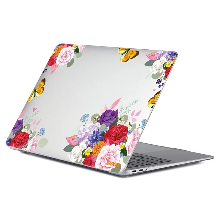 ENKAY HAT PRINCE for MacBook Pro 16 inch (2019) A2141 Anti-Scratch Flowers Series Patterned Crystal Sheer Hard PC Laptop Case - Rose