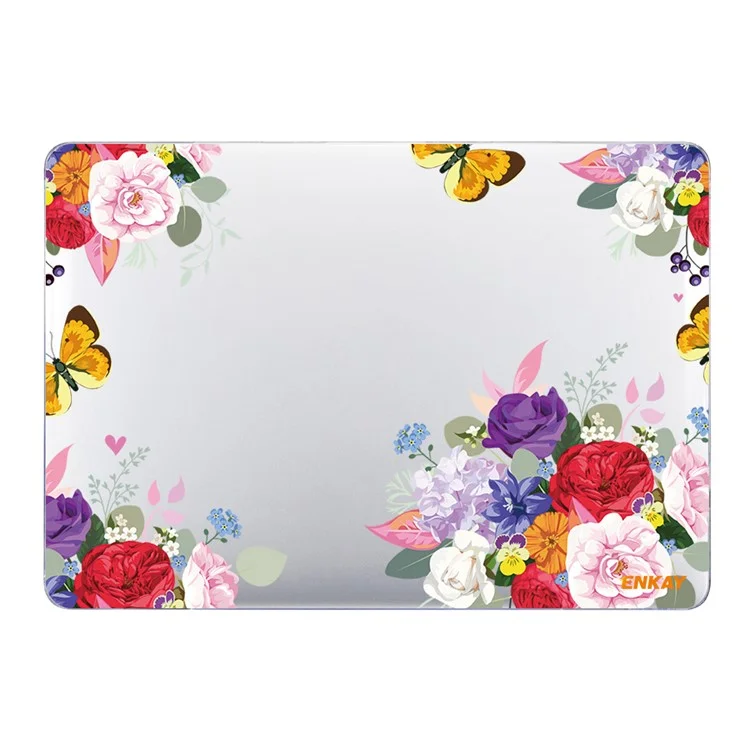 ENKAY HAT PRINCE for MacBook Pro 16 inch (2019) A2141 Anti-Scratch Flowers Series Patterned Crystal Sheer Hard PC Laptop Case - Rose