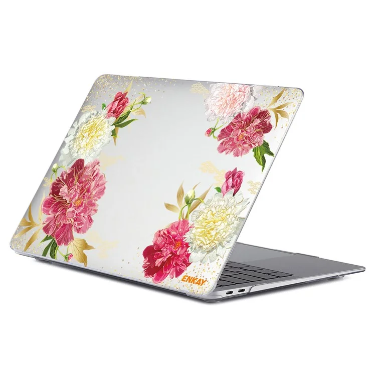 ENKAY HAT PRINCE for MacBook Pro 14 inch (2024) (2023) (2021) A2442 Flowers Series Crystal PC Laptop Case - Chinese Herbaceous Peony
