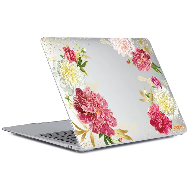 ENKAY HAT PRINCE for MacBook Pro 14 inch (2024) (2023) (2021) A2442 Flowers Series Crystal PC Laptop Case - Chinese Herbaceous Peony