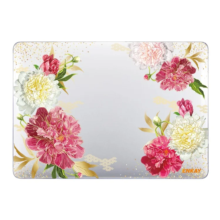 ENKAY HAT PRINCE for MacBook Pro 14 inch (2024) (2023) (2021) A2442 Flowers Series Crystal PC Laptop Case - Chinese Herbaceous Peony