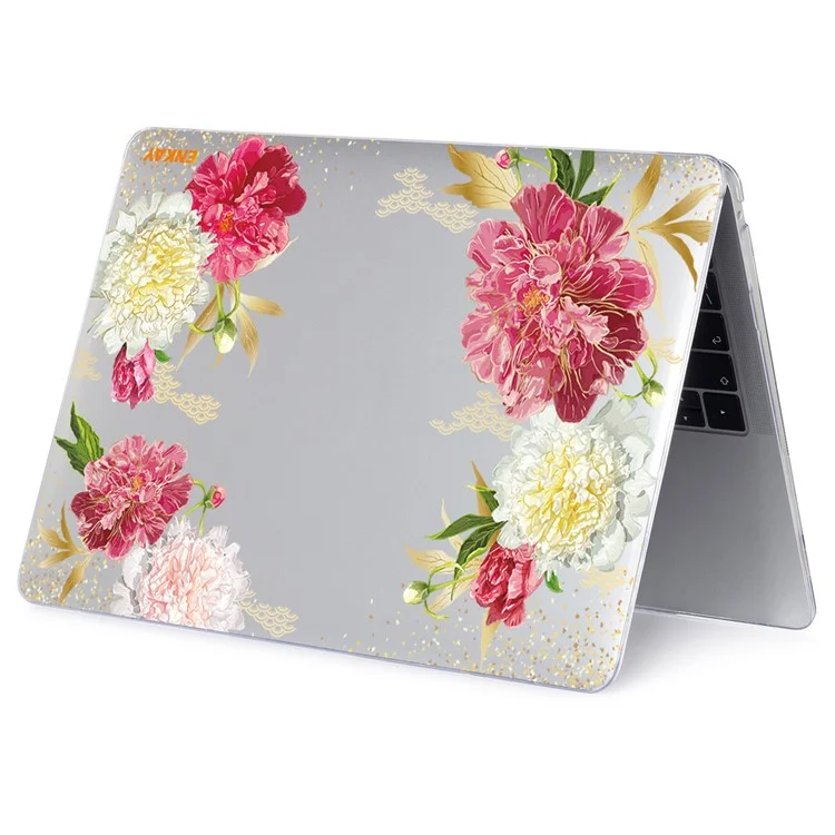 ENKAY HAT PRINCE for MacBook Pro 14 inch (2024) (2023) (2021) A2442 Flowers Series Crystal PC Laptop Case - Chinese Herbaceous Peony