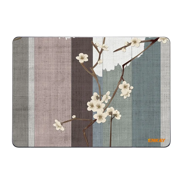 ENKAY HAT PRINCE for MacBook Pro 13 inch (2020) A2251/A2289/A2338 Vintage Flowers Patterns Series Anti-Scratch Hard PC Two-Piece Structure Sheer Laptop Cover - Plum Blossom