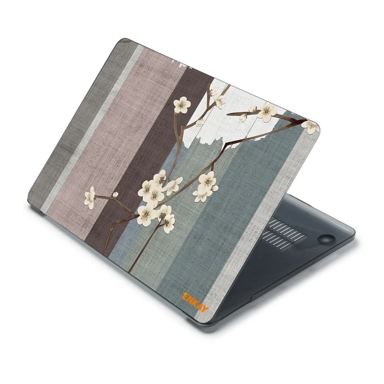 Enkay Hat Prince Per MacBook Pro 16 Pollici (2021) A2485 Serie di Fiori Vintage Series Anti-Wear Hard PC a Padiglione Trasparente Per Laptop Copertura Per Laptop - Plum Blossom