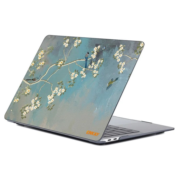 Enkay Hut Prince Für MacBook Pro 16 Zoll (2021) A2485 Vintage Flowers Muster Serie Anti-Wear Hartpc Gemustert Strukturierter Laptop-cover-hülle - Yulan Magnolia