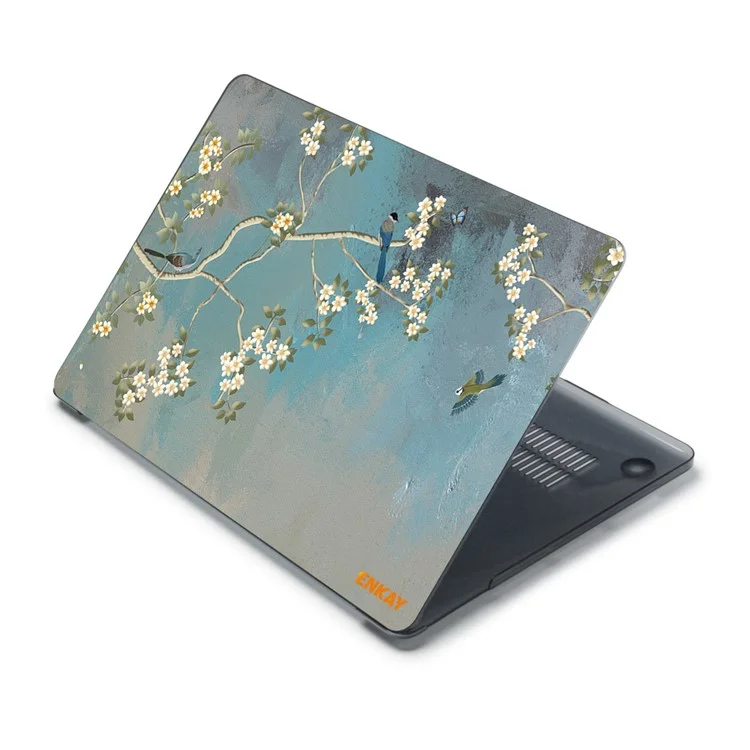 Enkay Hut Prince Für MacBook Pro 16 Zoll (2021) A2485 Vintage Flowers Muster Serie Anti-Wear Hartpc Gemustert Strukturierter Laptop-cover-hülle - Yulan Magnolia