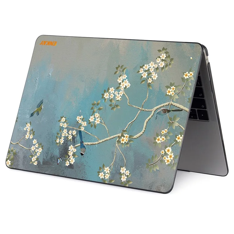 Enkay Hut Prince Für MacBook Pro 16 Zoll (2021) A2485 Vintage Flowers Muster Serie Anti-Wear Hartpc Gemustert Strukturierter Laptop-cover-hülle - Yulan Magnolia