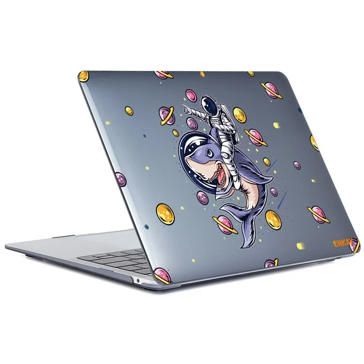 ENKAY HAT PRINCE for MacBook Pro 13-inch (2020) A2251/A2289/A2338 Planets Series Spaceman Patterns Sheer Anti-Wear/Scratch Hard PC Laptop Protective Case Cover - Shark