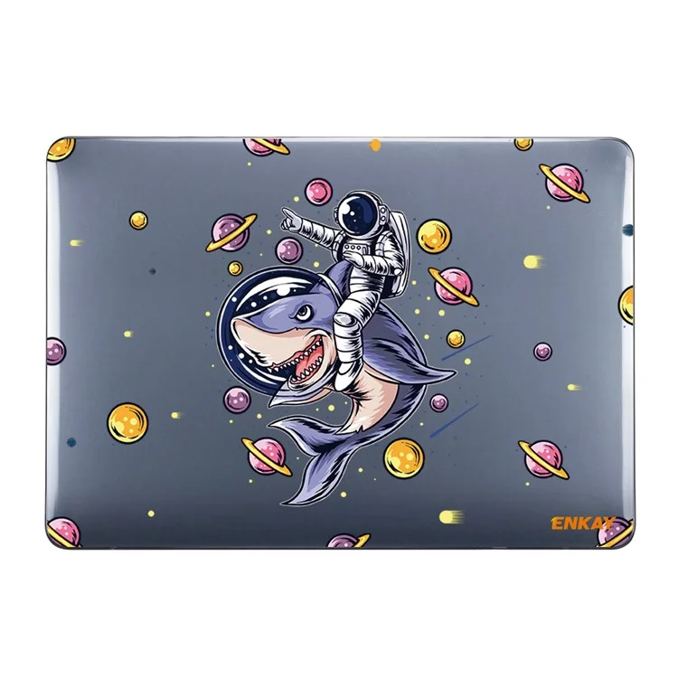 ENKAY HAT PRINCE for MacBook Pro 13-inch (2020) A2251/A2289/A2338 Planets Series Spaceman Patterns Sheer Anti-Wear/Scratch Hard PC Laptop Protective Case Cover - Shark