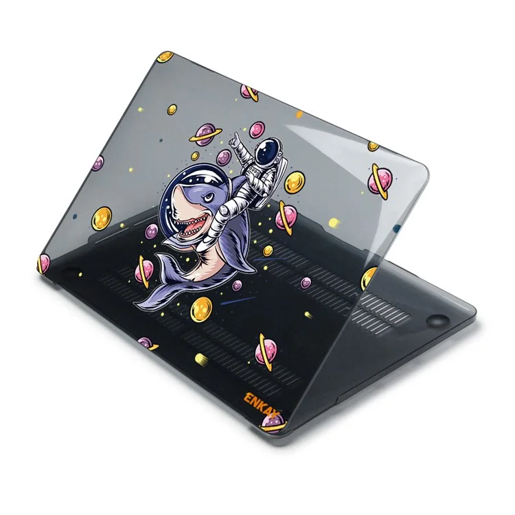 ENKAY HAT PRINCE for MacBook Pro 13-inch (2020) A2251/A2289/A2338 Planets Series Spaceman Patterns Sheer Anti-Wear/Scratch Hard PC Laptop Protective Case Cover - Shark