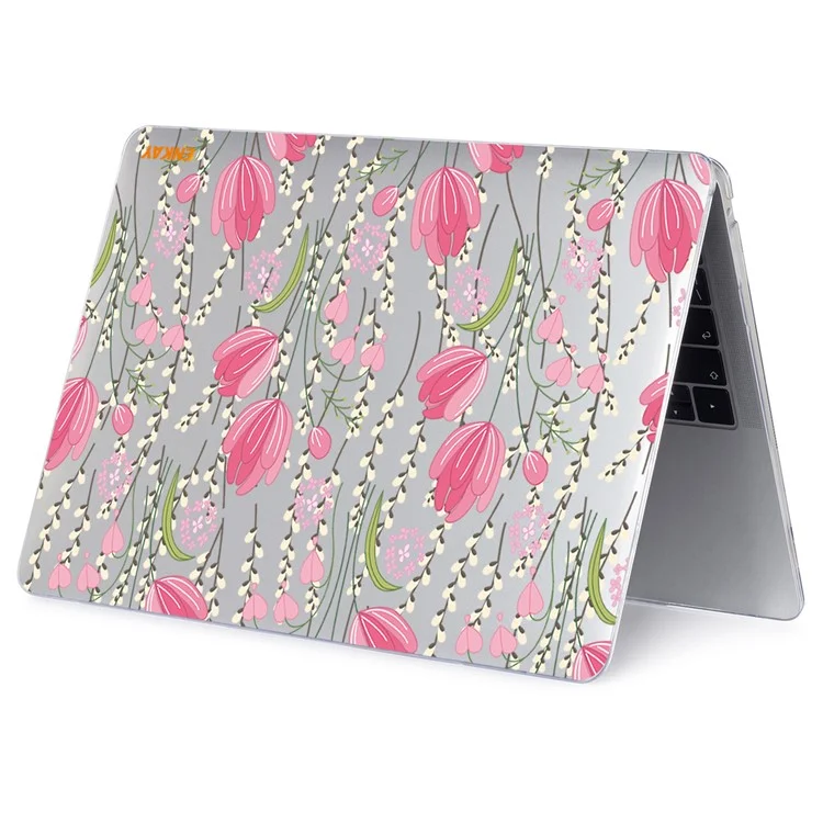 ENKAY HAT PRINCE per MacBook Air 13 pollici (2018-2019) A1932/(2020) A2179 A2337 Laptop Hard PC Protective Case Flower Pattern Heat Dissipation Notebook Shell Cover - Tulip