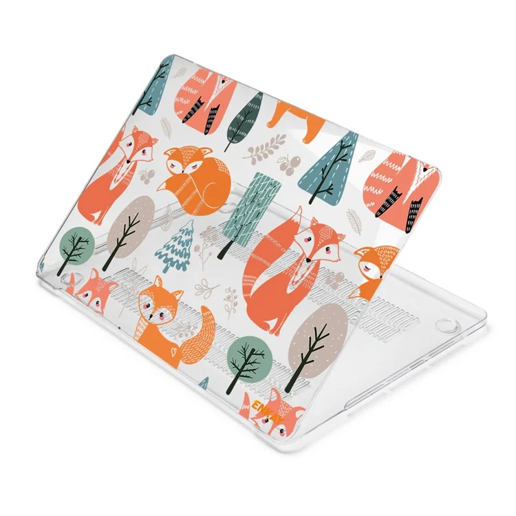 Enkay Hat Prince Per MacBook Pro 13 Pollici (2020) A2251/(2020) A2289/(2020) A2338 Serie di Animali Carini Copertura PC Hard PC Trasparente Custodia Protettiva Per Laptop Trasparente - Volpi