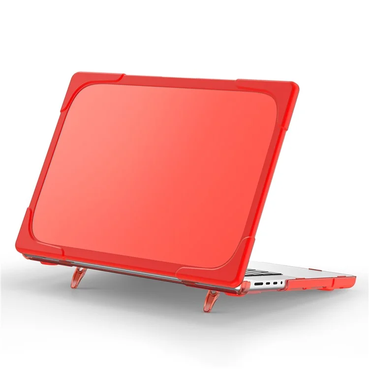 For MacBook Pro 16 inch (2024) (2023) (2021) A2485 / A2780 / A2991 (M1 / M2 / M3) Hard PC + TPU Laptop Case Notebook Cover - Red