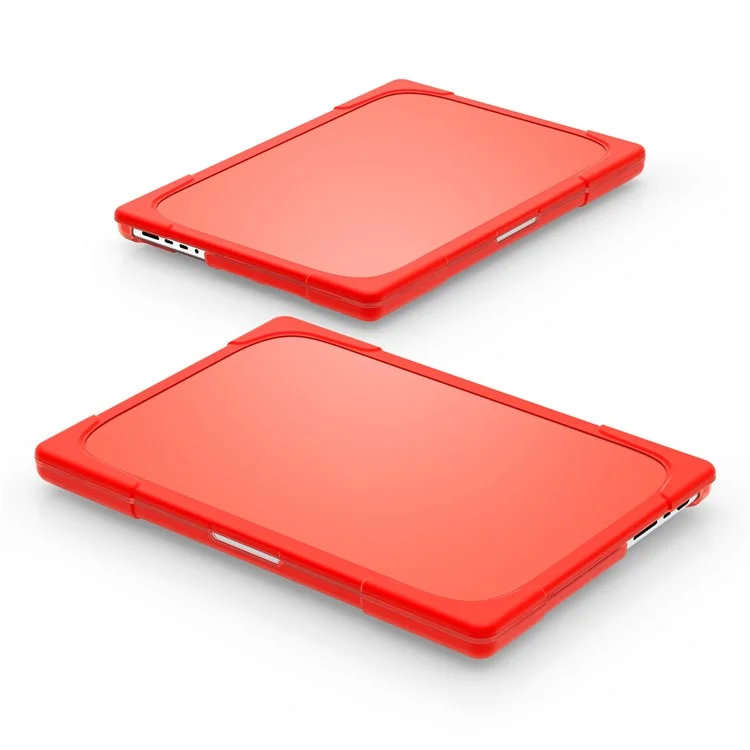 For MacBook Pro 16 inch (2024) (2023) (2021) A2485 / A2780 / A2991 (M1 / M2 / M3) Hard PC + TPU Laptop Case Notebook Cover - Red