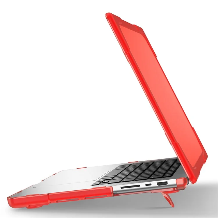 For MacBook Pro 16 inch (2024) (2023) (2021) A2485 / A2780 / A2991 (M1 / M2 / M3) Hard PC + TPU Laptop Case Notebook Cover - Red