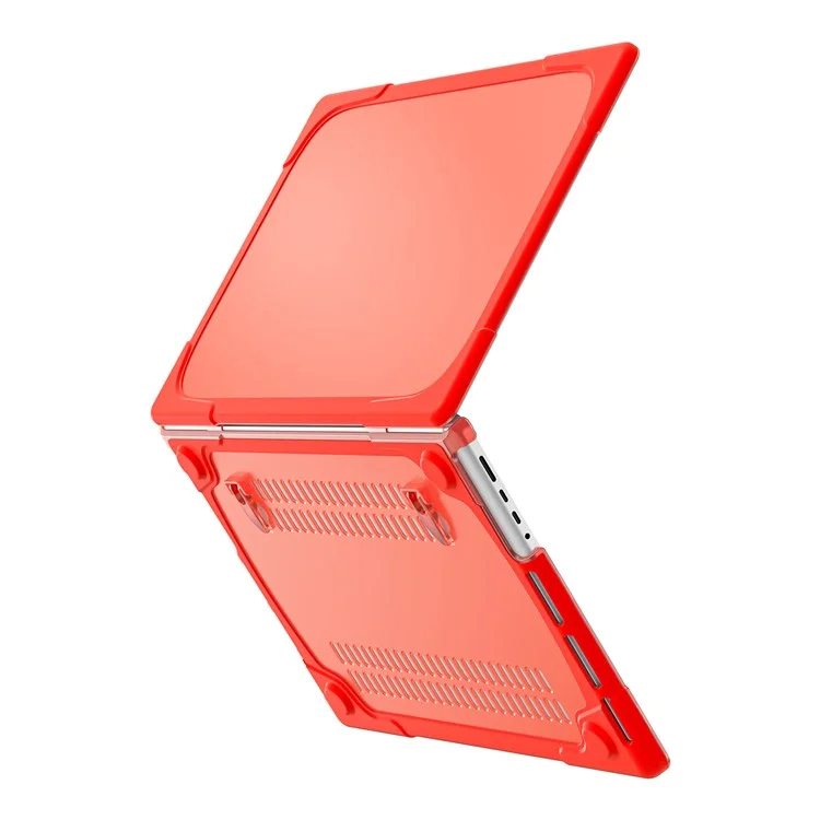 For MacBook Pro 16 inch (2024) (2023) (2021) A2485 / A2780 / A2991 (M1 / M2 / M3) Hard PC + TPU Laptop Case Notebook Cover - Red