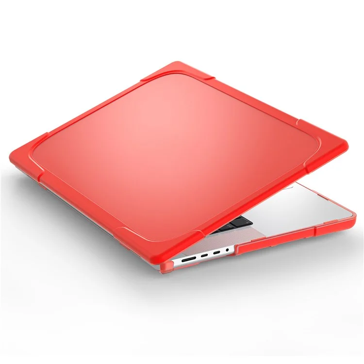 For MacBook Pro 16 inch (2024) (2023) (2021) A2485 / A2780 / A2991 (M1 / M2 / M3) Hard PC + TPU Laptop Case Notebook Cover - Red