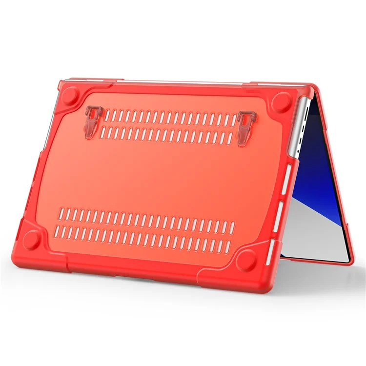 For MacBook Pro 16 inch (2024) (2023) (2021) A2485 / A2780 / A2991 (M1 / M2 / M3) Hard PC + TPU Laptop Case Notebook Cover - Red